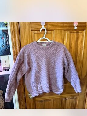 Aritzia(Sunday Best)Lavender Cable knit Wool Crewneck Sweater